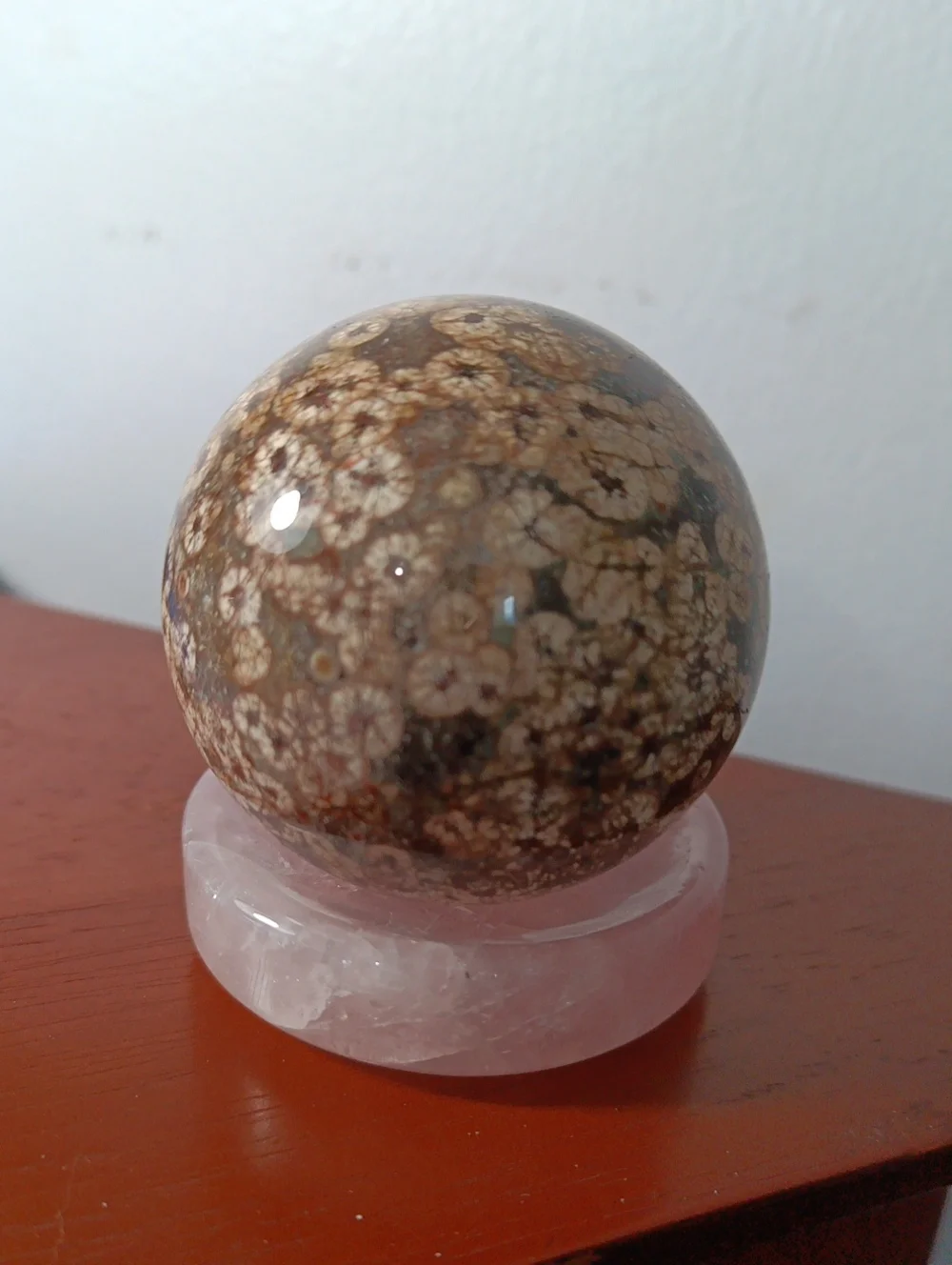 Polished Russian Flower Agate Crystal Sphere